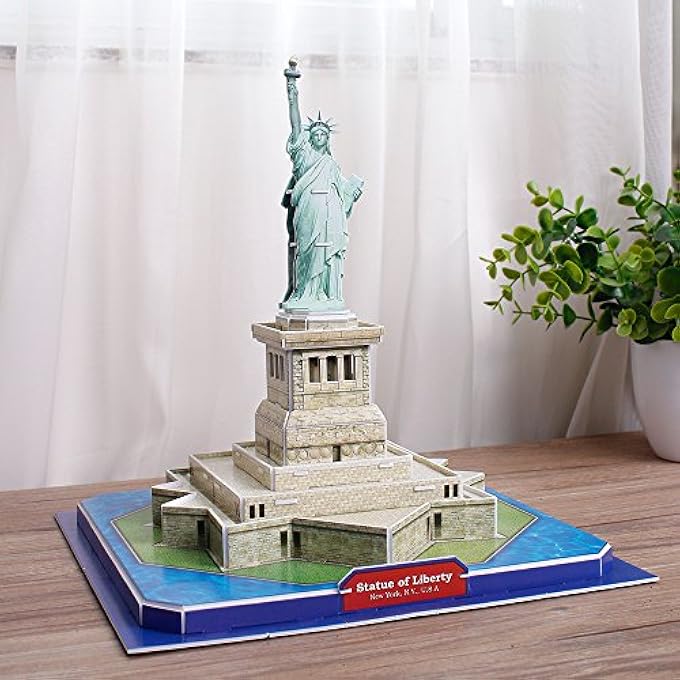 3D NEW YORK PUZZLES SMALL ARCHITECTURE BUILDINGS PAPER CRAFT MODEL KITS TOYS FOR ADULTS AND TEENS, STATUE OF LIBERTY, C080H - Image 2